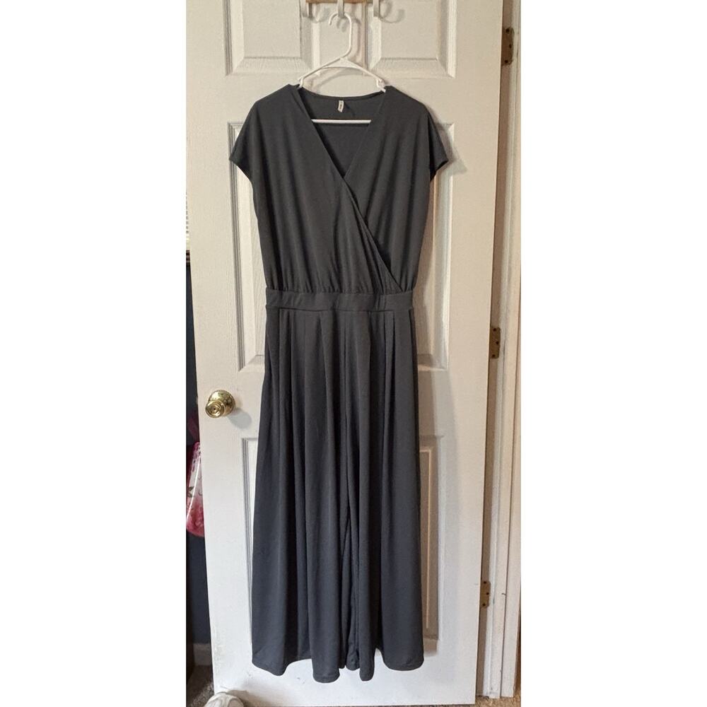 Halara Sz Large L Jumpsuit Dark Gray Waffle Knit - Picture 3 of 9